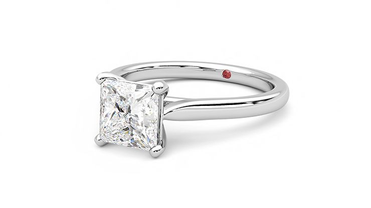 Taylor & Hart Eden Princess Engagement Ring 360 degree image 25