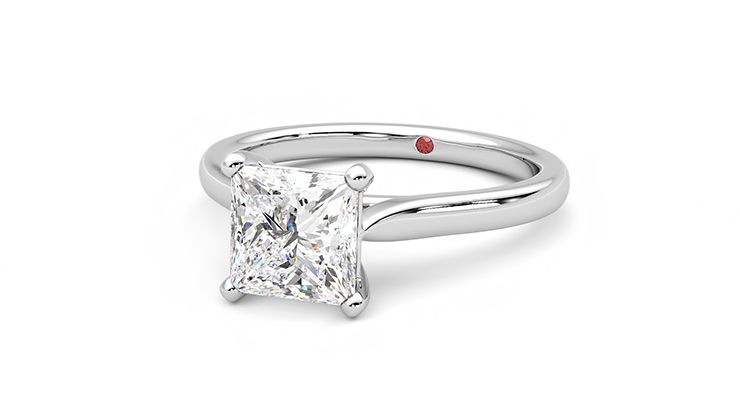 Taylor & Hart Eden Princess Engagement Ring 360 degree image 26