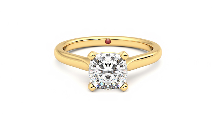 Taylor & Hart Eden Cushion Engagement Ring 360 degree image 0