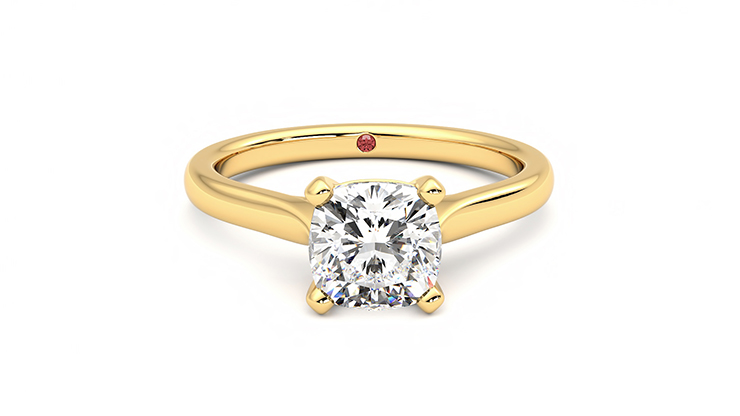 Taylor & Hart Eden Cushion Engagement Ring 360 degree image 1