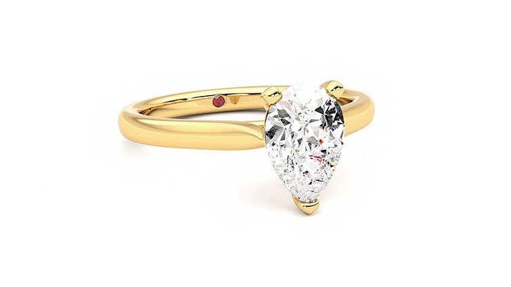 Taylor & Hart Eden Pear Engagement Ring 360 degree image 4