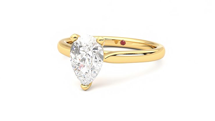 Taylor & Hart Eden Pear Engagement Ring 360 degree image 26