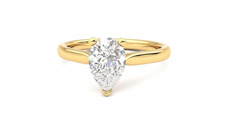 Taylor & Hart Eden Pear Engagement Ring 360 degree image 28