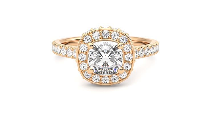 Taylor & Hart Elixir Cushion Engagement Ring 360 degree image 0
