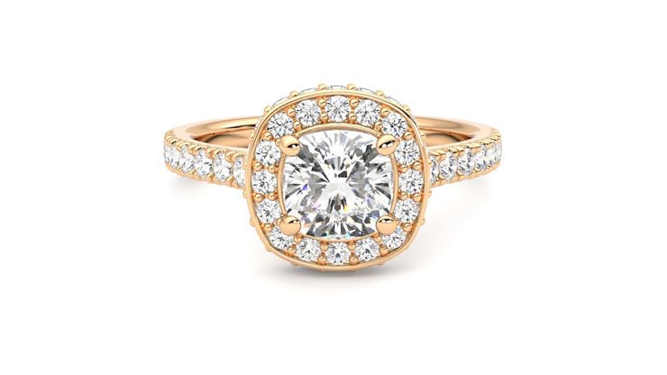 Taylor & Hart Elixir Cushion Engagement Ring 360 degree image 1
