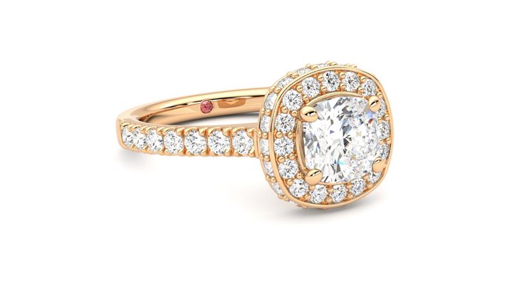 Taylor & Hart Elixir Cushion Engagement Ring 360 degree image 5