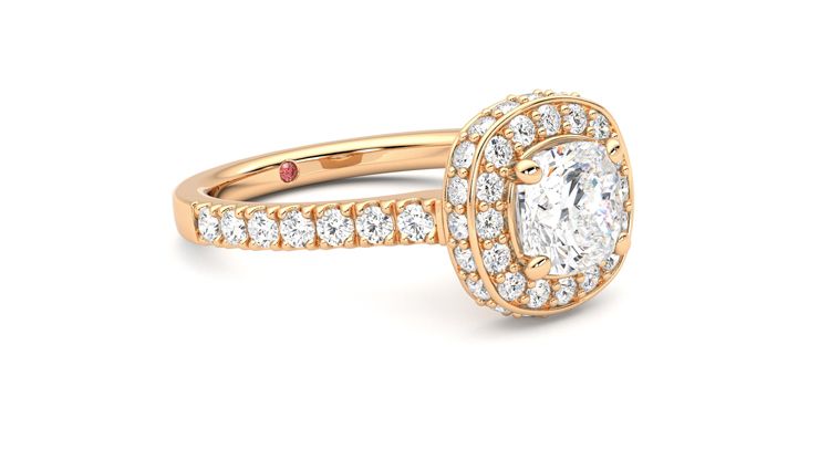 Taylor & Hart Elixir Cushion Engagement Ring 360 degree image 6