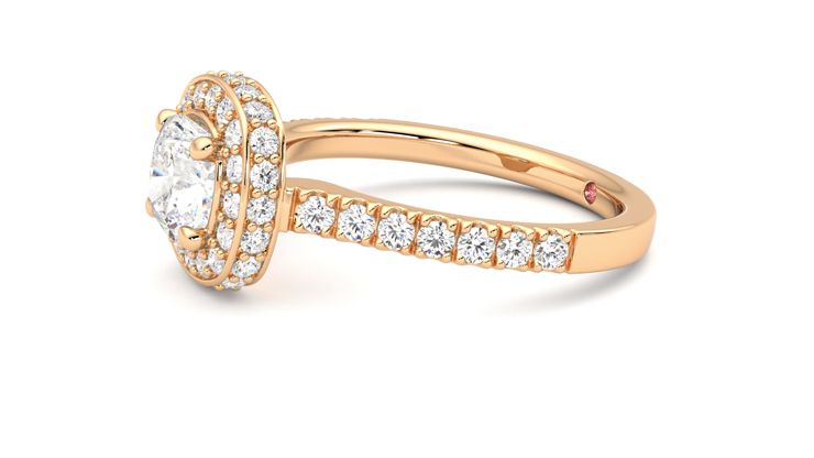 Taylor & Hart Elixir Cushion Engagement Ring 360 degree image 22