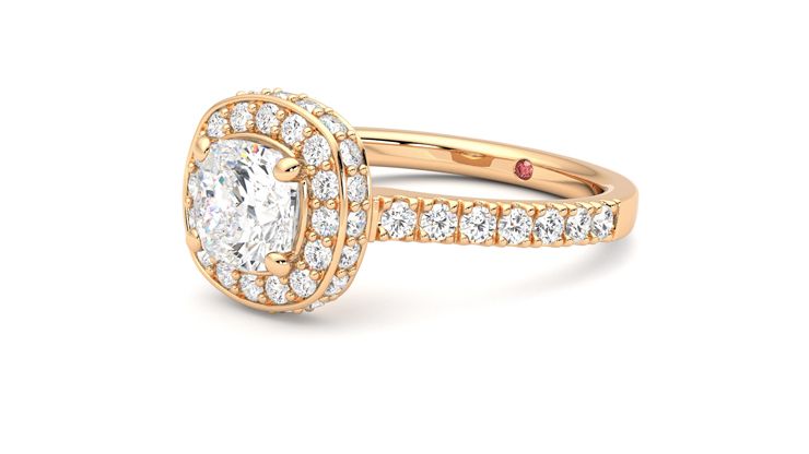 Taylor & Hart Elixir Cushion Engagement Ring 360 degree image 24