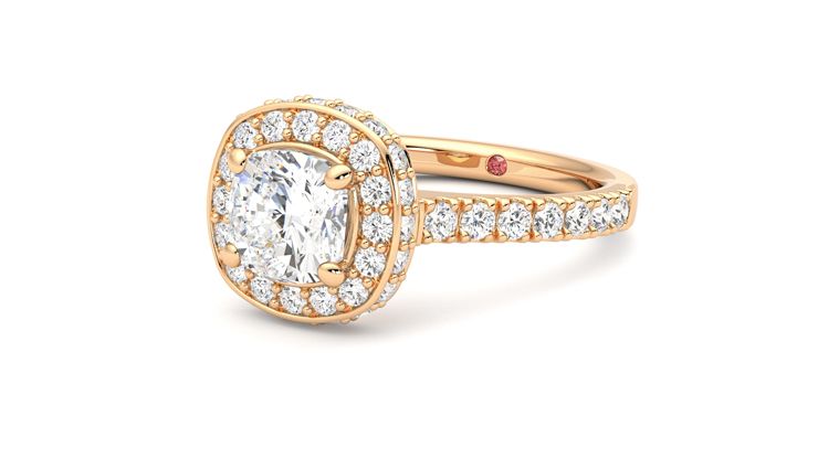 Taylor & Hart Elixir Cushion Engagement Ring 360 degree image 25
