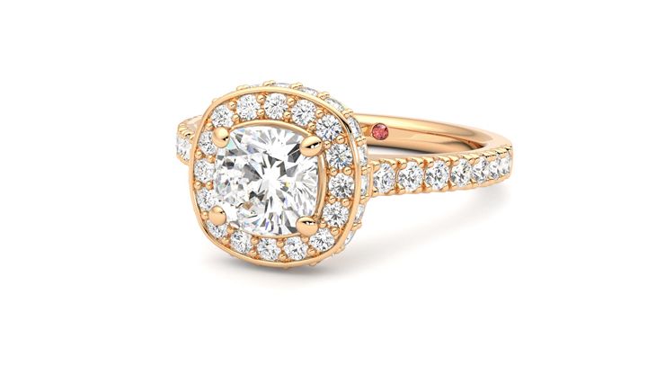 Taylor & Hart Elixir Cushion Engagement Ring 360 degree image 26