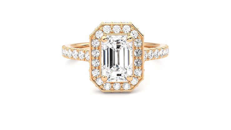 Taylor & Hart Elixir Emerald Engagement Ring 360 degree image 1