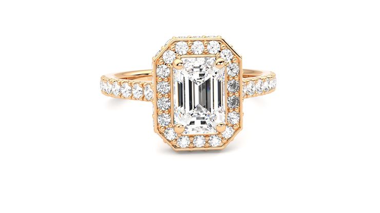 Taylor & Hart Elixir Emerald Engagement Ring 360 degree image 2
