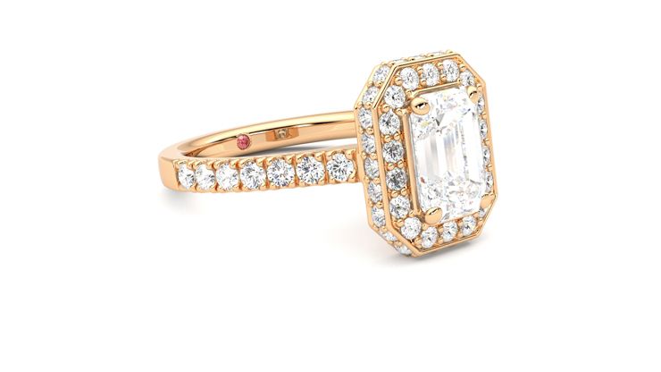 Taylor & Hart Elixir Emerald Engagement Ring 360 degree image 6