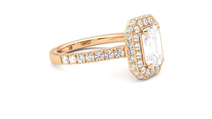 Taylor & Hart Elixir Emerald Engagement Ring 360 degree image 7