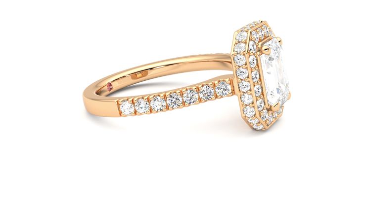Taylor & Hart Elixir Emerald Engagement Ring 360 degree image 8