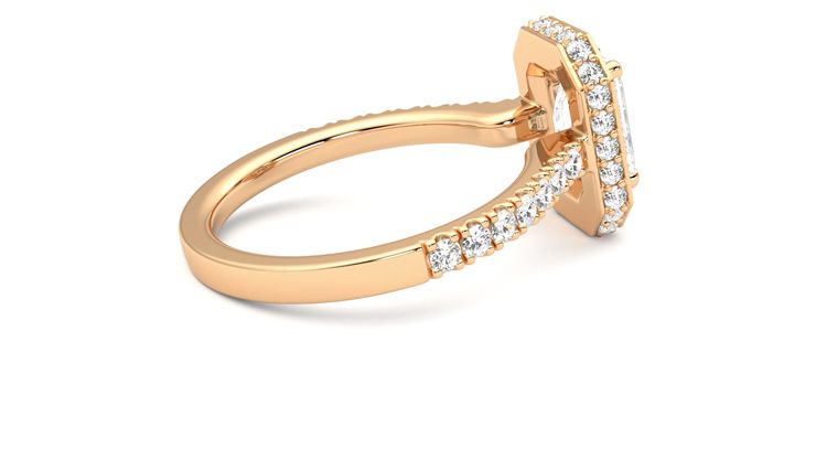 Taylor & Hart Elixir Emerald Engagement Ring 360 degree image 11
