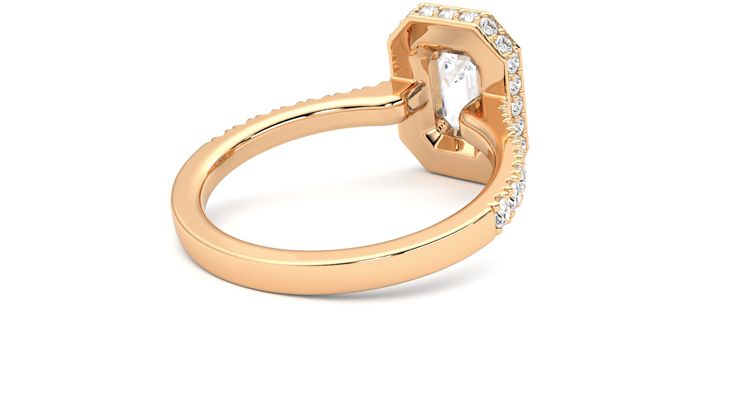Taylor & Hart Elixir Emerald Engagement Ring 360 degree image 13