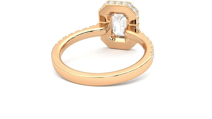 Taylor & Hart Elixir Emerald Engagement Ring 360 degree image 14