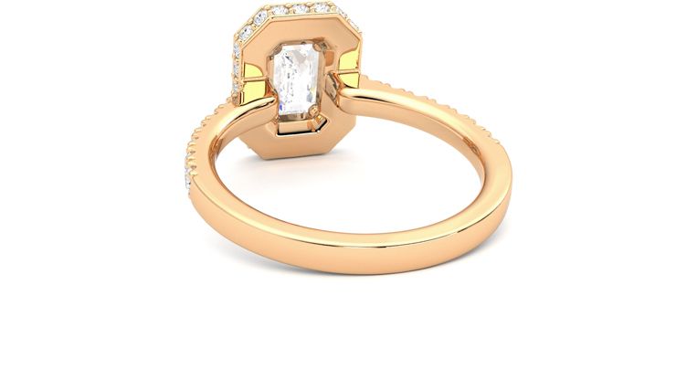 Taylor & Hart Elixir Emerald Engagement Ring 360 degree image 16