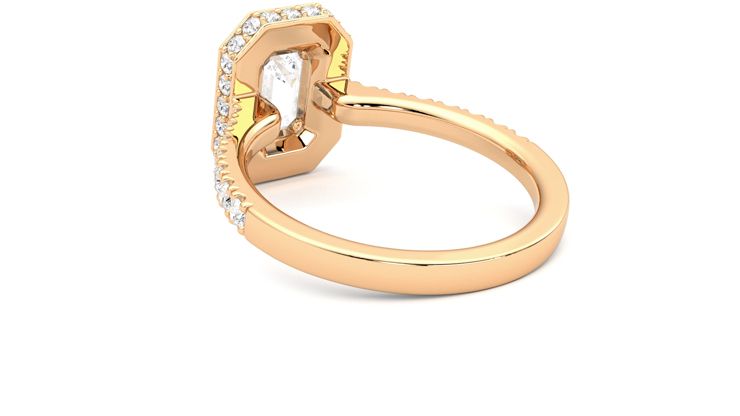 Taylor & Hart Elixir Emerald Engagement Ring 360 degree image 17