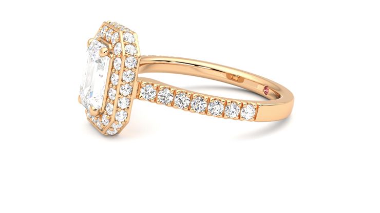 Taylor & Hart Elixir Emerald Engagement Ring 360 degree image 22