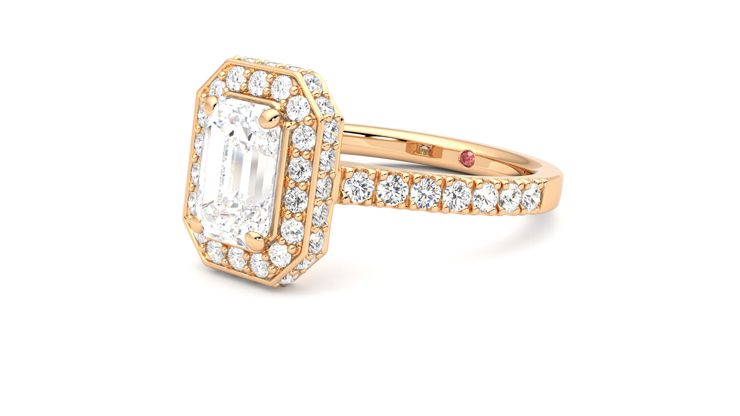 Taylor & Hart Elixir Emerald Engagement Ring 360 degree image 24