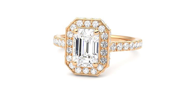 Taylor & Hart Elixir Emerald Engagement Ring 360 degree image 27