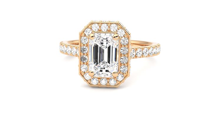 Taylor & Hart Elixir Emerald Engagement Ring 360 degree image 28