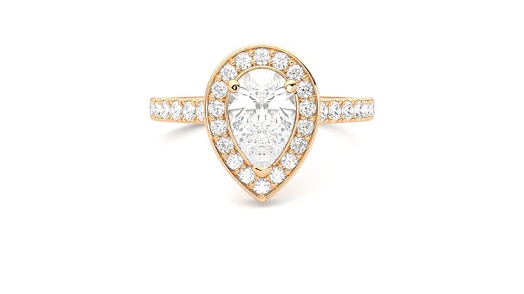 Taylor & Hart Elixir Pear Engagement Ring 360 degree image 0
