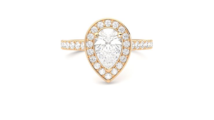 Taylor & Hart Elixir Pear Engagement Ring 360 degree image 1