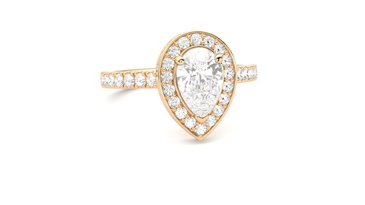 Taylor & Hart Elixir Pear Engagement Ring 360 degree image 3