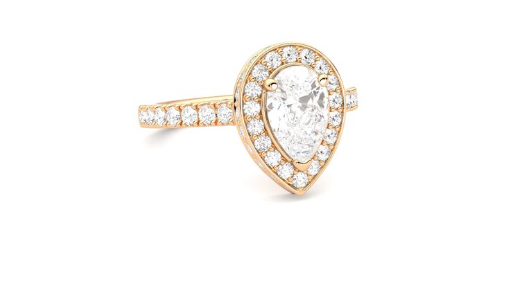 Taylor & Hart Elixir Pear Engagement Ring 360 degree image 4