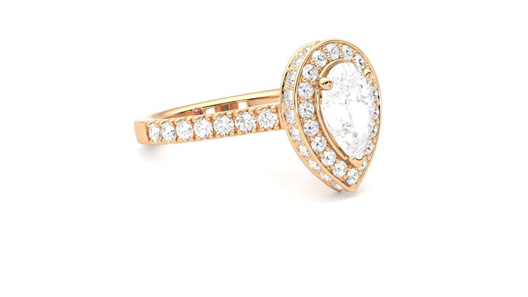 Taylor & Hart Elixir Pear Engagement Ring 360 degree image 6