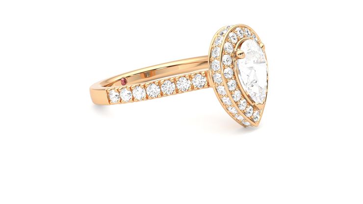 Taylor & Hart Elixir Pear Engagement Ring 360 degree image 7