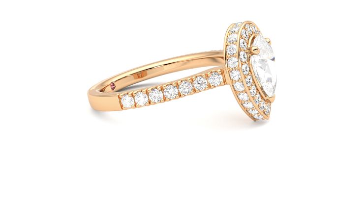 Taylor & Hart Elixir Pear Engagement Ring 360 degree image 8