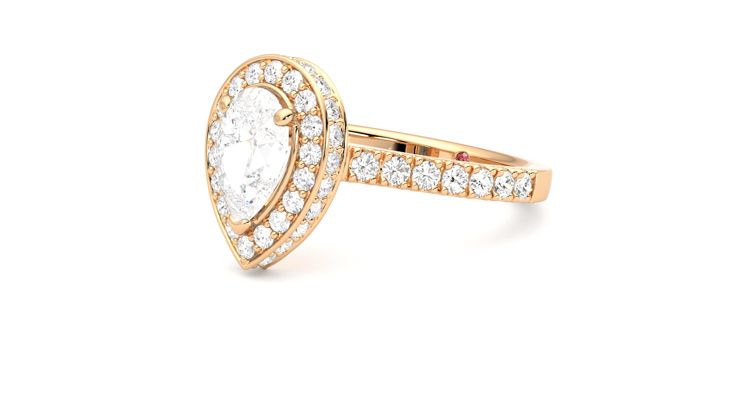 Taylor & Hart Elixir Pear Engagement Ring 360 degree image 24