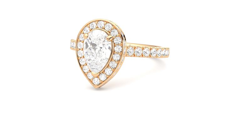 Taylor & Hart Elixir Pear Engagement Ring 360 degree image 26