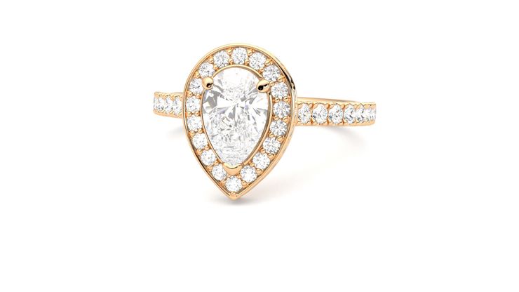 Taylor & Hart Elixir Pear Engagement Ring 360 degree image 27