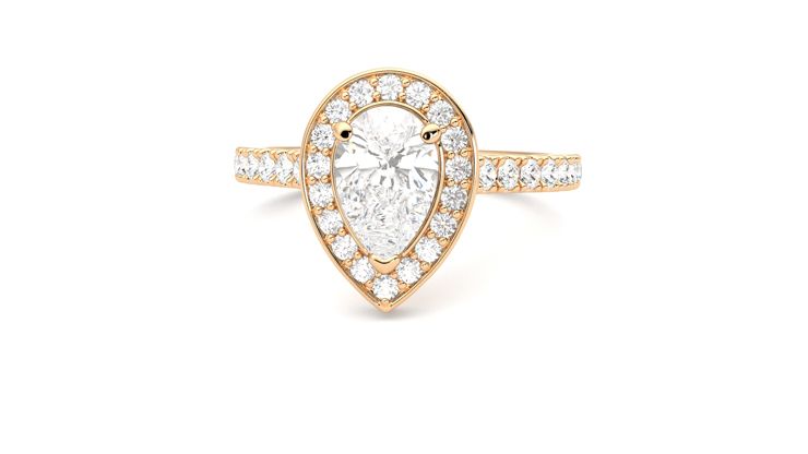 Taylor & Hart Elixir Pear Engagement Ring 360 degree image 28
