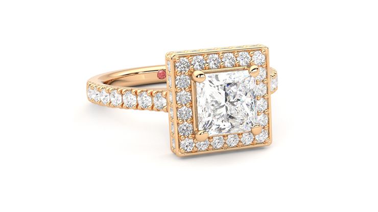 Taylor & Hart Elixir Princess Engagement Ring 360 degree image 4