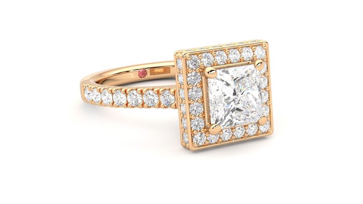 Taylor & Hart Elixir Princess Engagement Ring 360 degree image 5