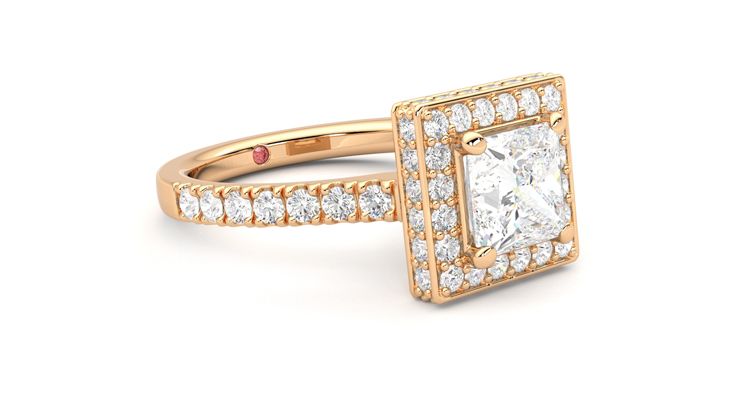 Taylor & Hart Elixir Princess Engagement Ring 360 degree image 6