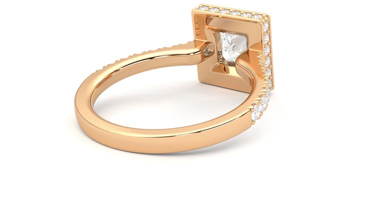 Taylor & Hart Elixir Princess Engagement Ring 360 degree image 13