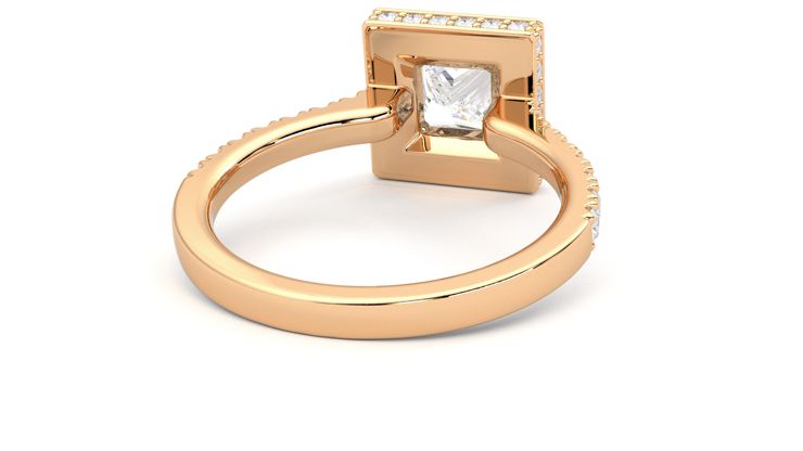 Taylor & Hart Elixir Princess Engagement Ring 360 degree image 14