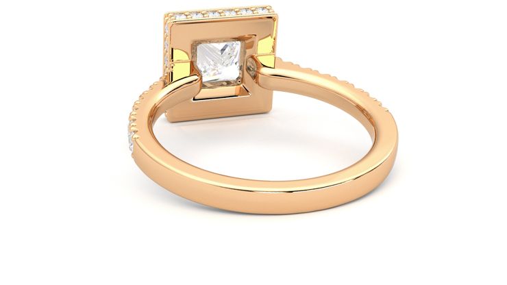 Taylor & Hart Elixir Princess Engagement Ring 360 degree image 16