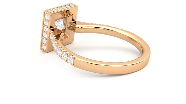 Taylor & Hart Elixir Princess Engagement Ring 360 degree image 18