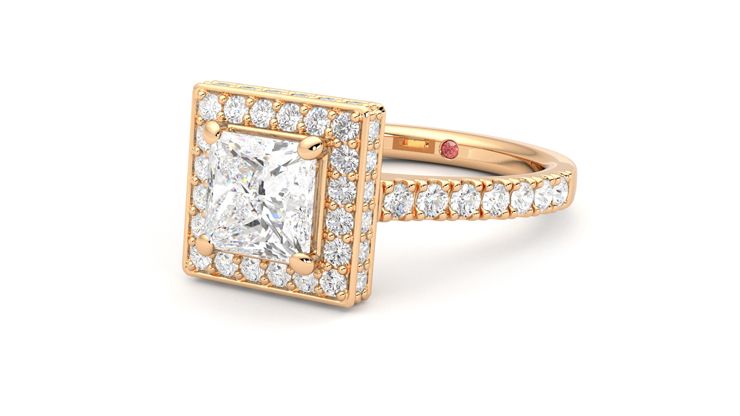 Taylor & Hart Elixir Princess Engagement Ring 360 degree image 25