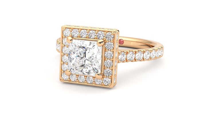 Taylor & Hart Elixir Princess Engagement Ring 360 degree image 26