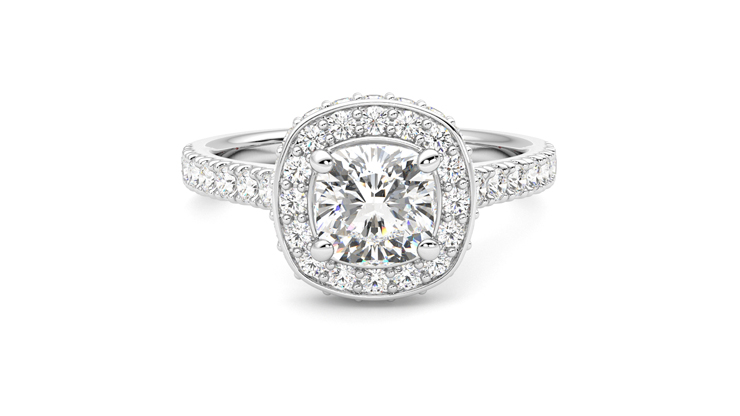 Taylor & Hart Elixir Cushion Engagement Ring 360 degree image 1